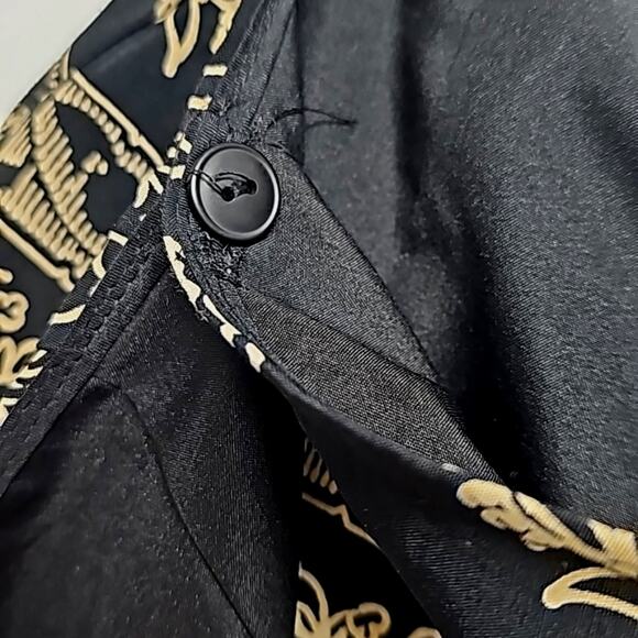 Monte' Womens True Wrap Button Closure Italian Material Lined Black Tan Skirt 10 - Picture 5 of 10